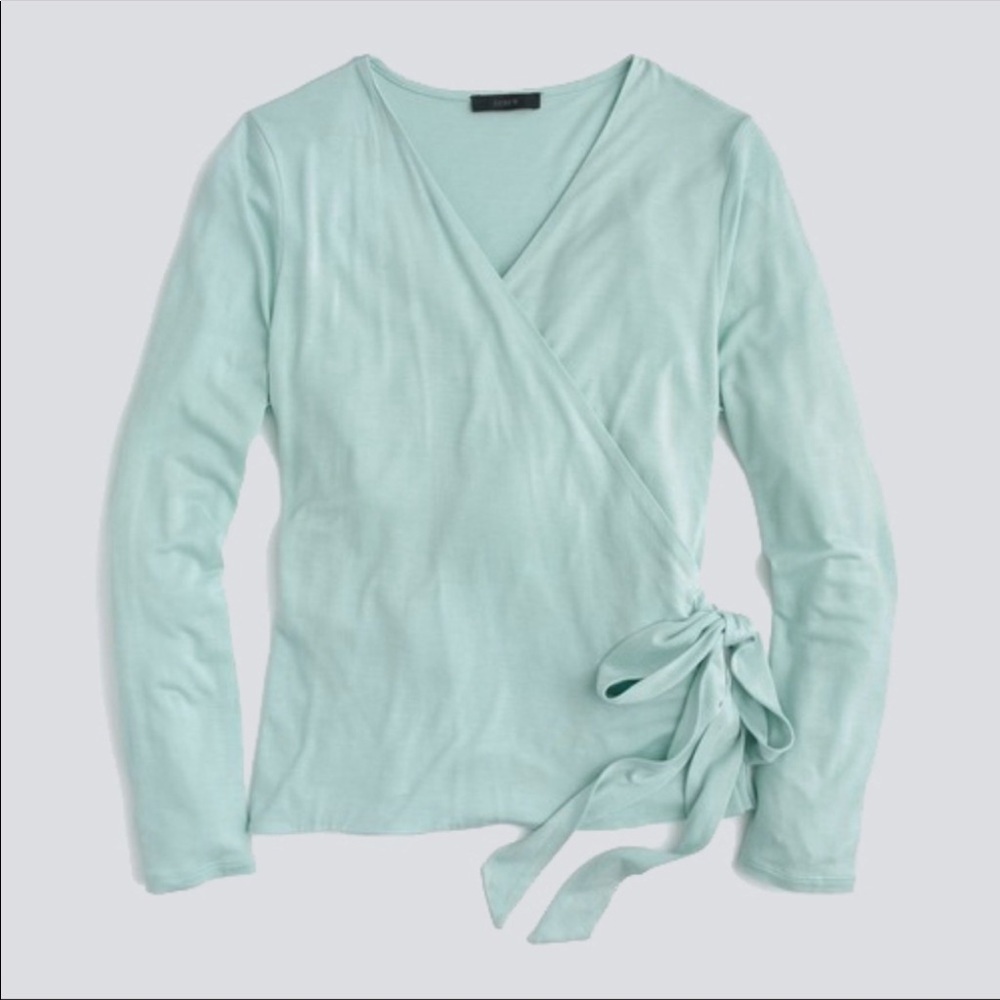 J. Crew Wrap & Tie Top in Sundrenched Aqua